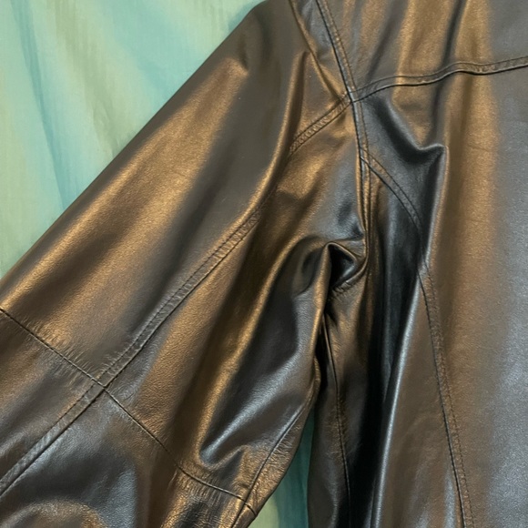 Jos A Bank Executive Collection mens XL TALL black Leather Jacket - Picture 15 of 16